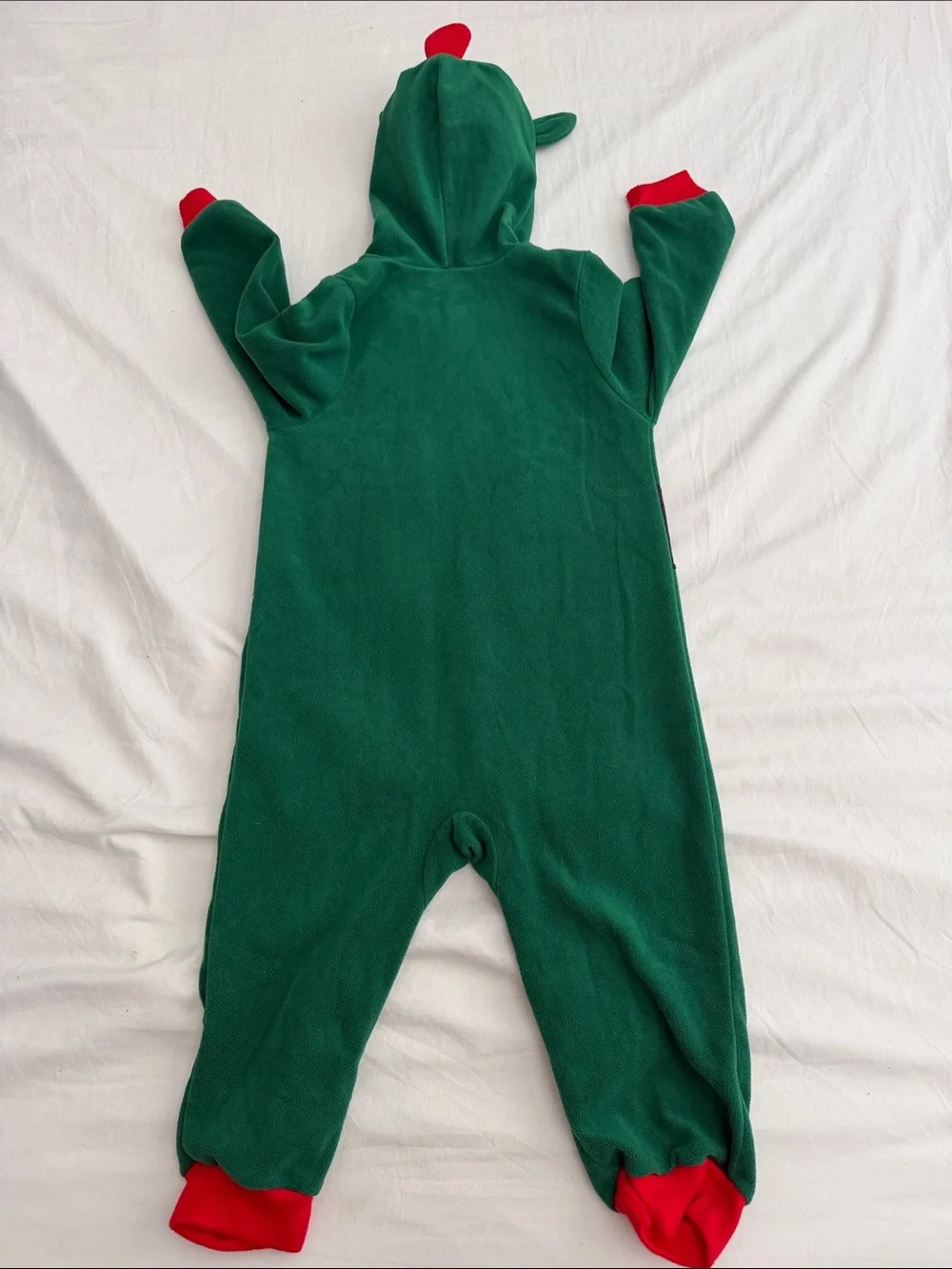 Green Elf Holiday One-Piece with Candy Cane Detail size 2T
